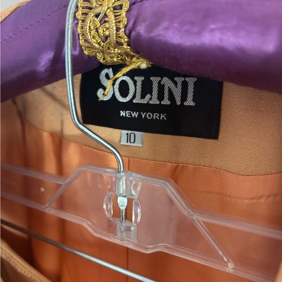 VTG Solini New York Peach Western Beaded Fringe Blazer/Skirt Set Size 10 - Picture 9 of 16